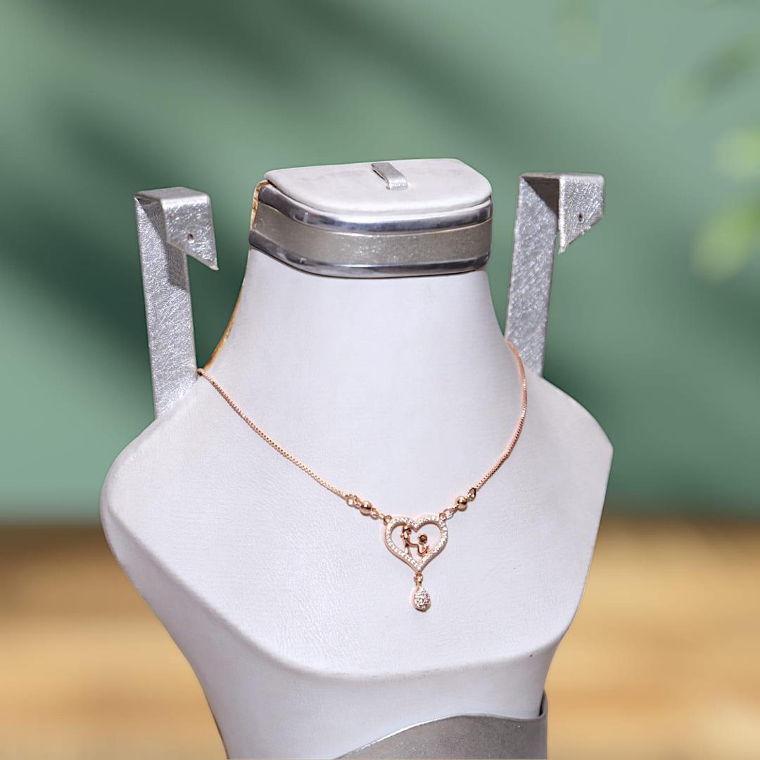 Heart Design Gold Plated Zircon Locket