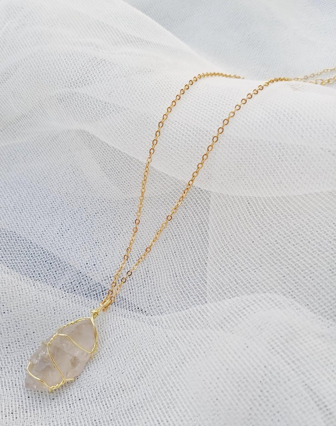 Funky Gold Plated Gemstone Pendant Necklace - Adjustable Unisex Design - Image 4