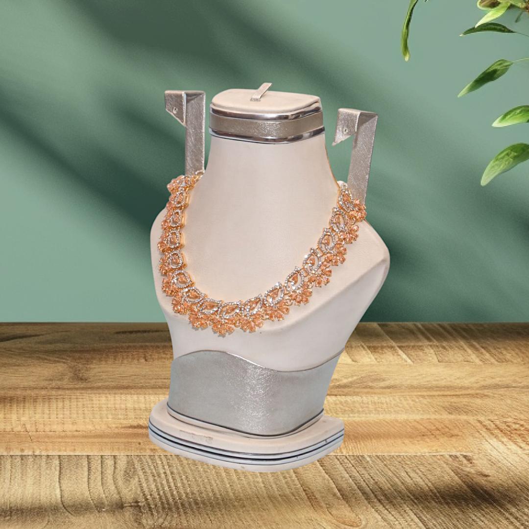 Bridal Gold Plated Crystal Necklace Set - Image 3