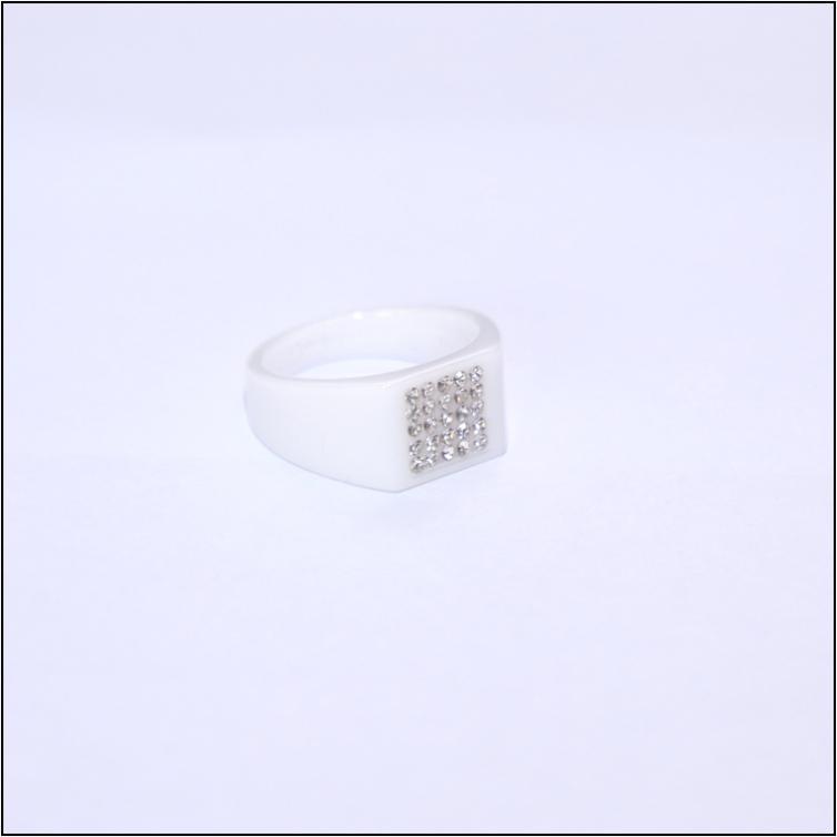 Acrylic Plated Crystal Men's Ring