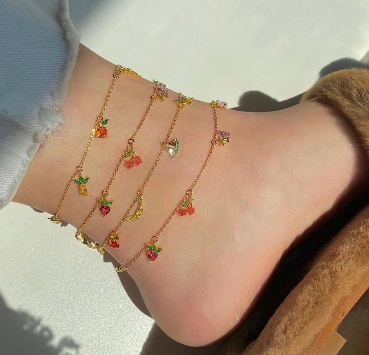 Gold Plated Multicolored Anklet