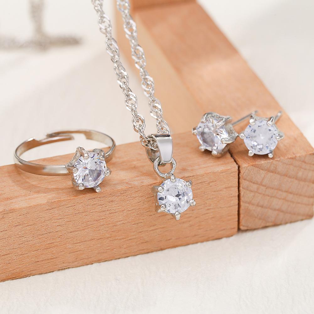 Silver Plated Zircon Necklace Set - Image 3