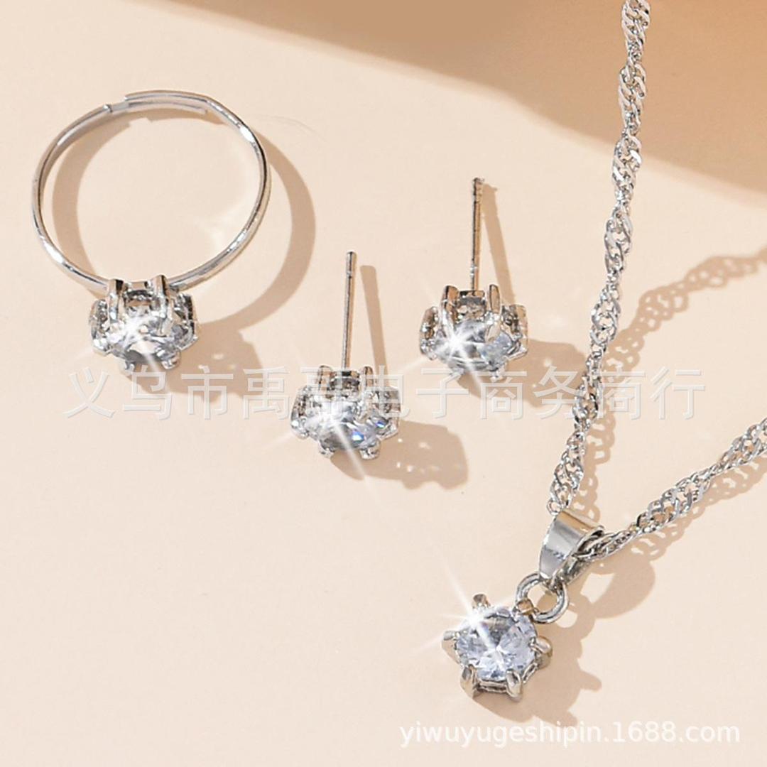 Silver Plated Zircon Necklace Set - Image 5