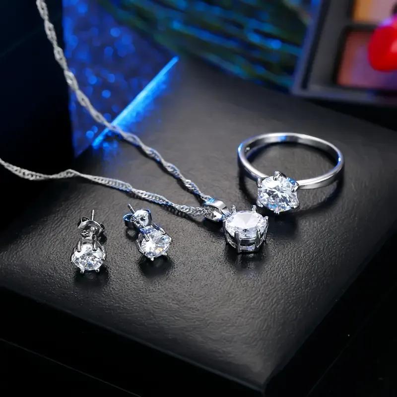 Silver Plated Zircon Necklace Set - Image 8