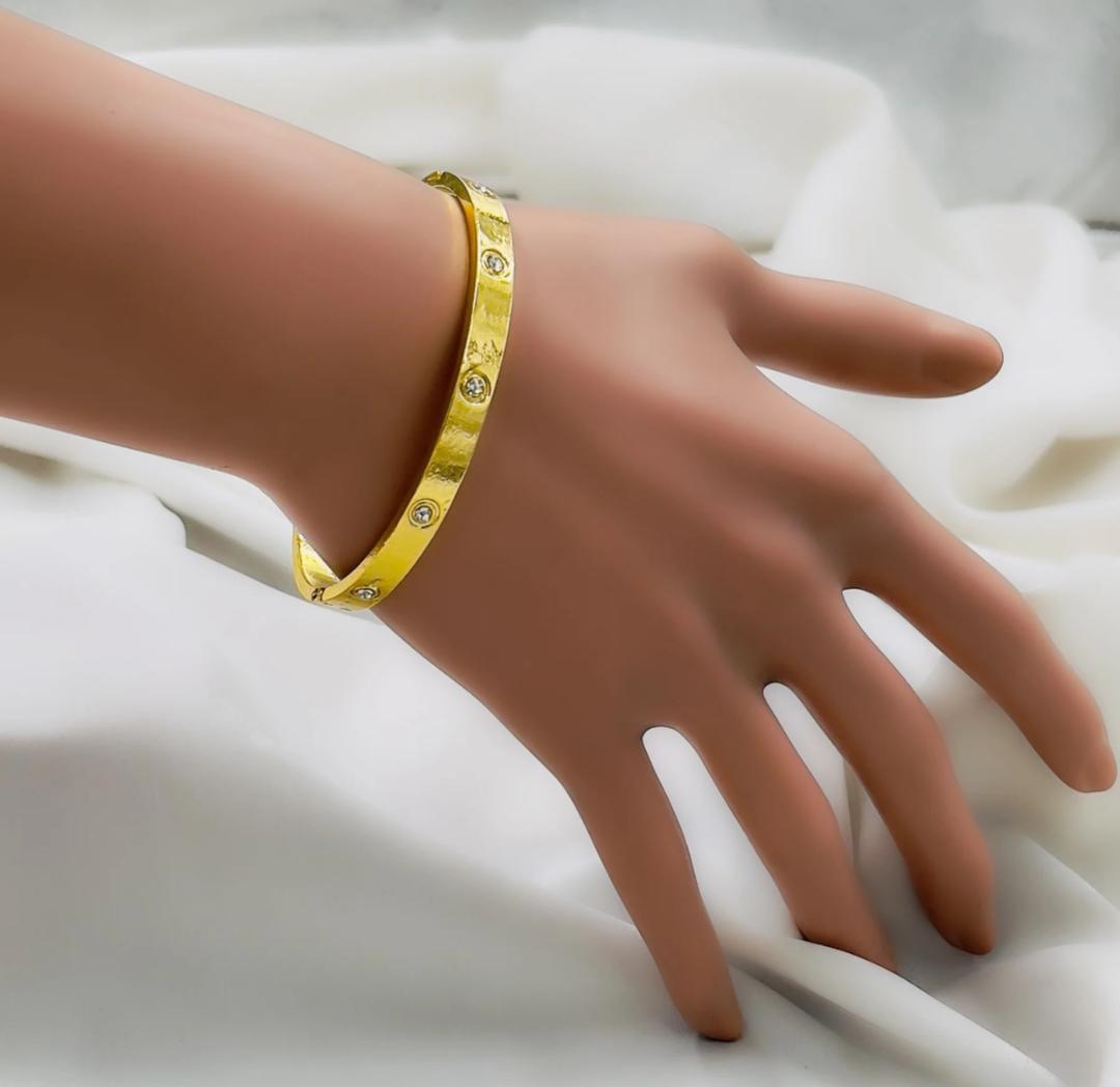 1 Pc Gold Plated Plain Bangle