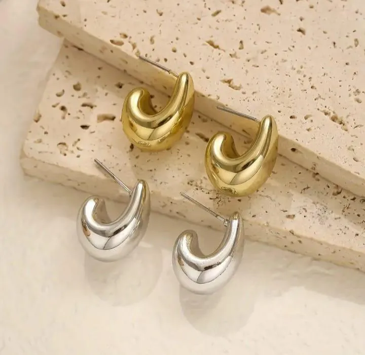 Modern Design Gold Plated Earrings - Image 5