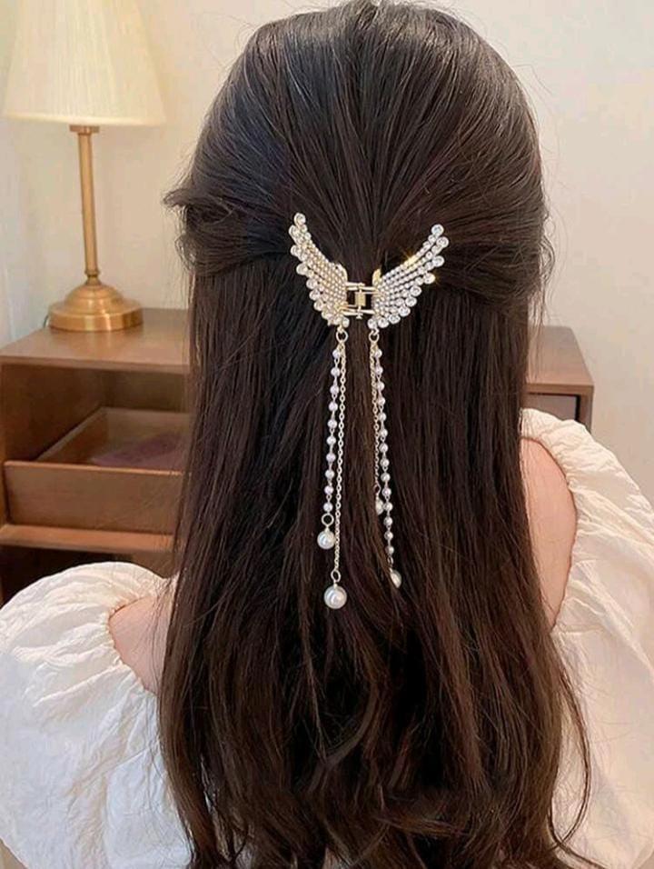 Butterfly Design Gold Plated Artificial Stones Hair Claw