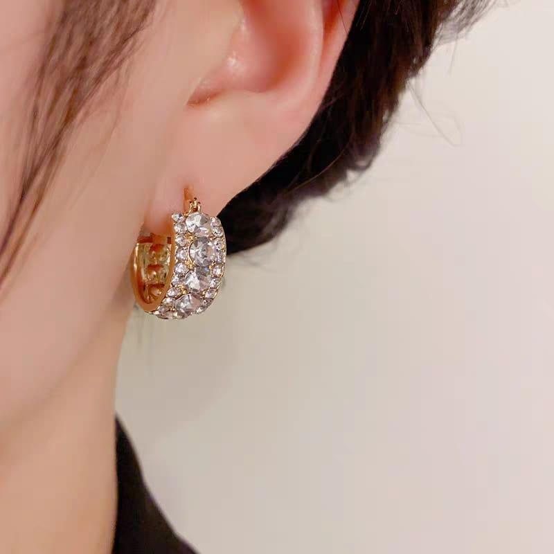 Funky Silver Plated Zircon Earrings