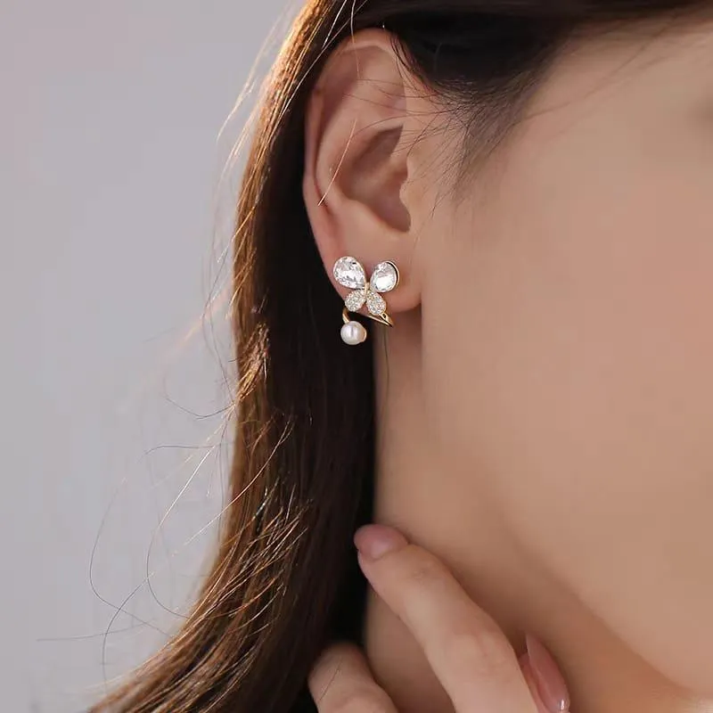 Tangled Pearl Korean Earrings