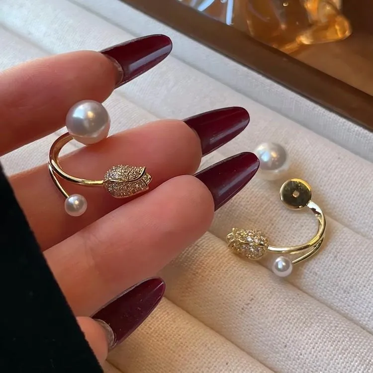 Flower Zircon Korean Earrings