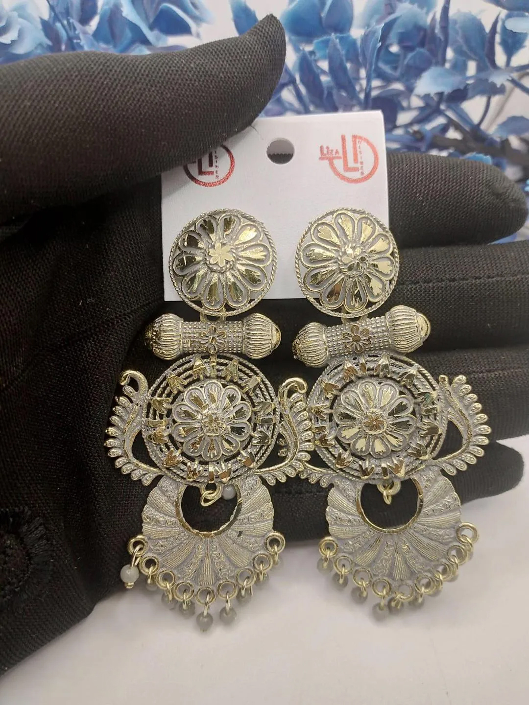 3 Layered Aluminium Plated Zircon Jhumka - Image 3