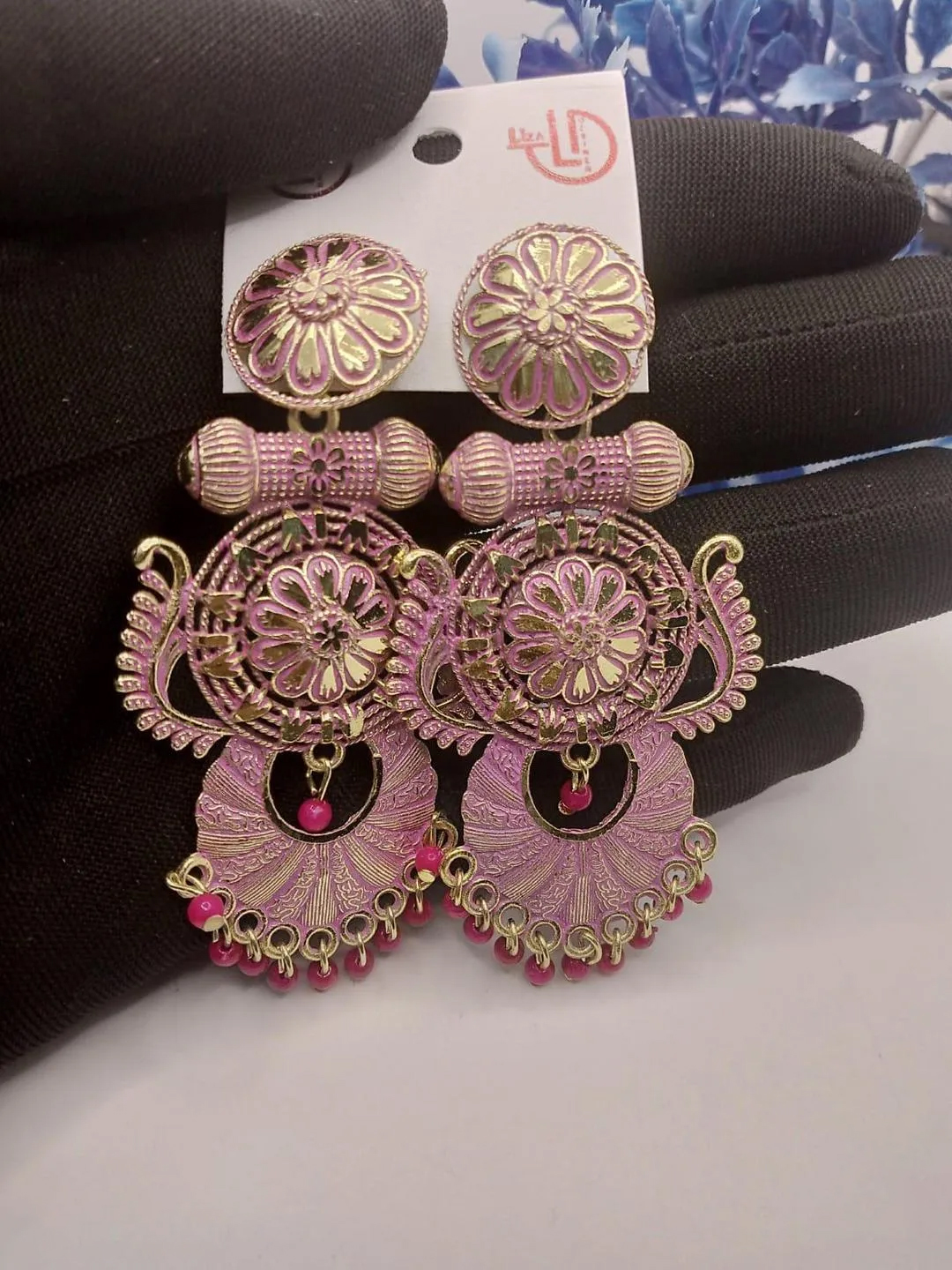 3 Layered Aluminium Plated Zircon Jhumka - Image 5