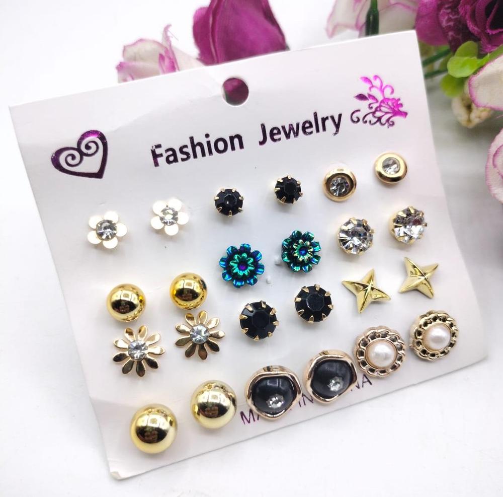 Trendy Artificial Stones Ear Studs