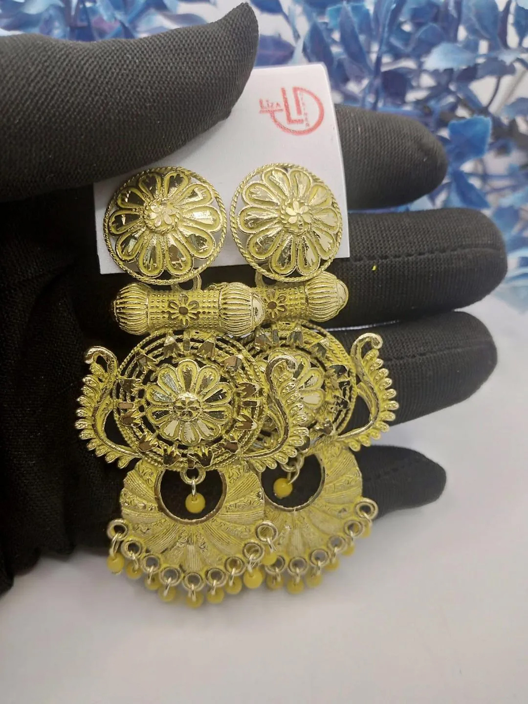 3 Layered Aluminium Plated Zircon Jhumka - Image 7